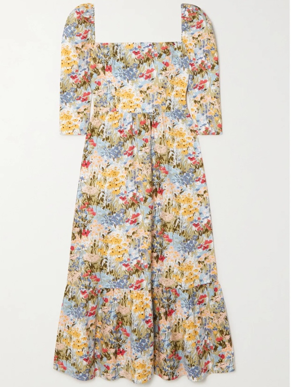 Reformation Cyprus Midi Dress in Countryside Floral Square-Neck Summer Wedding 6 - Picture 6 of 16